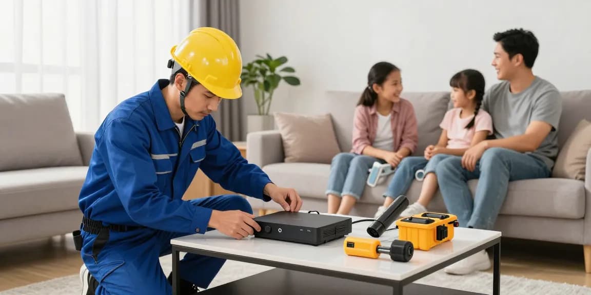 Trusted IPTV Service installation by licensed professional in a local home.