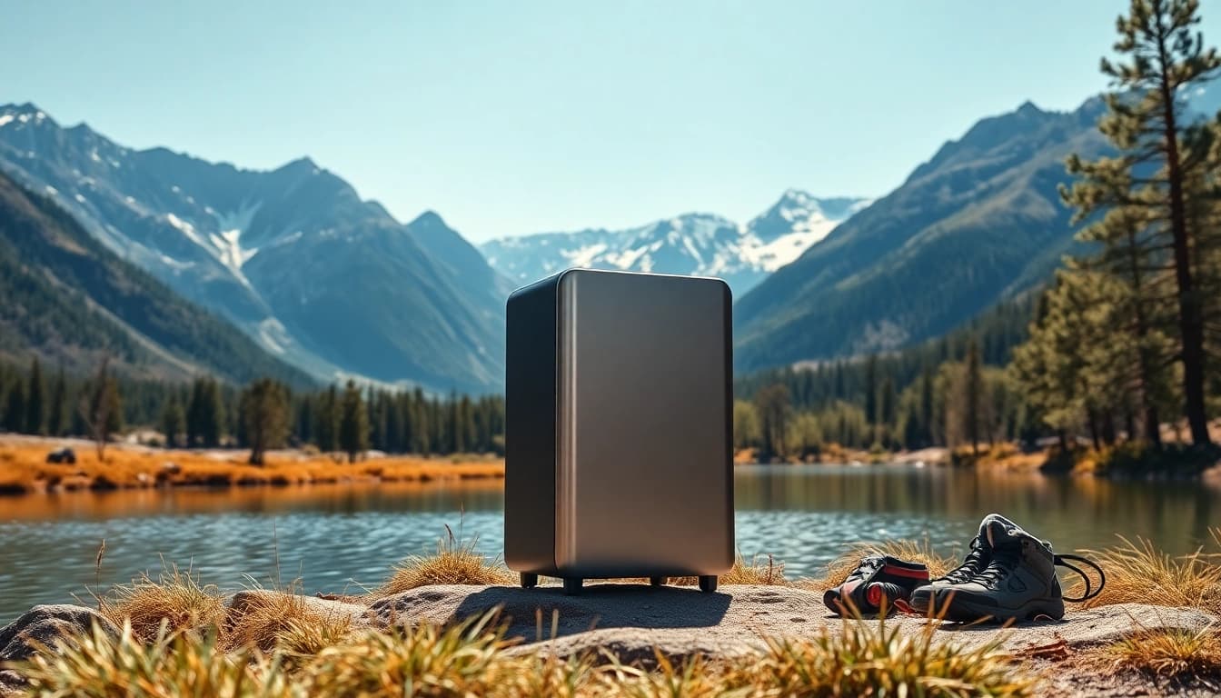 EcoFlow power station showcased in nature, harmonizing sustainability with adventure.