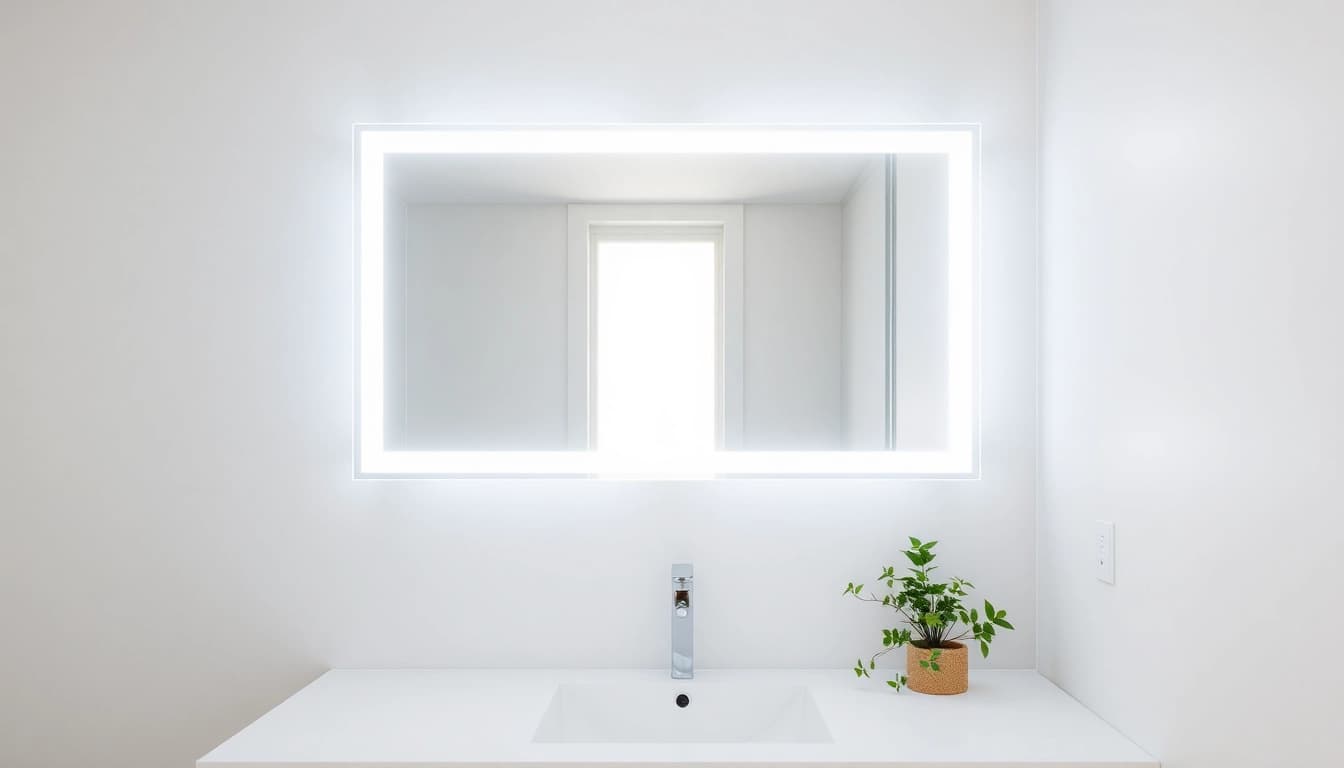Illuminate your led mirror bathroom with a stylish backlit mirror and modern design features.