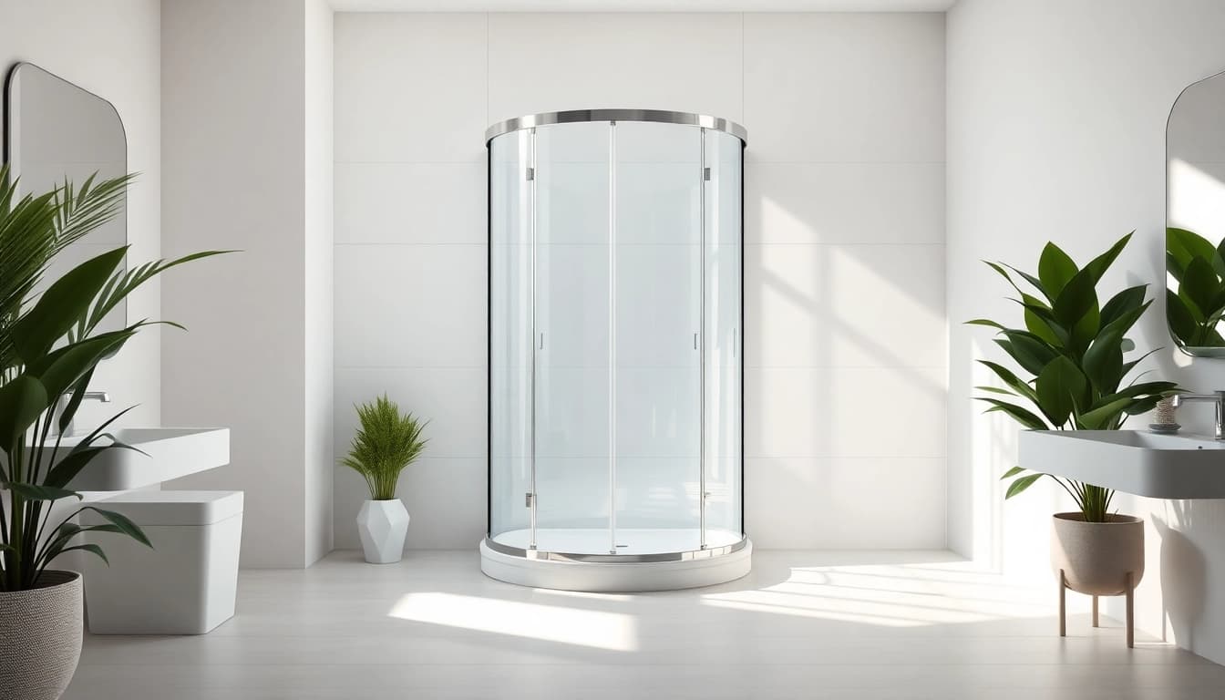 Die sonni Duschkabine 90x90 in modernem Badezimmer-Design mit eleganten Details.