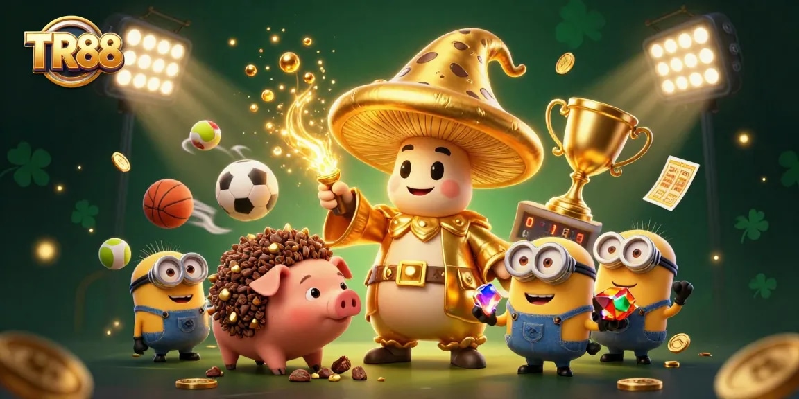 Join the action at TR88 with magical characters amidst an exciting casino scene packed with sports elements.