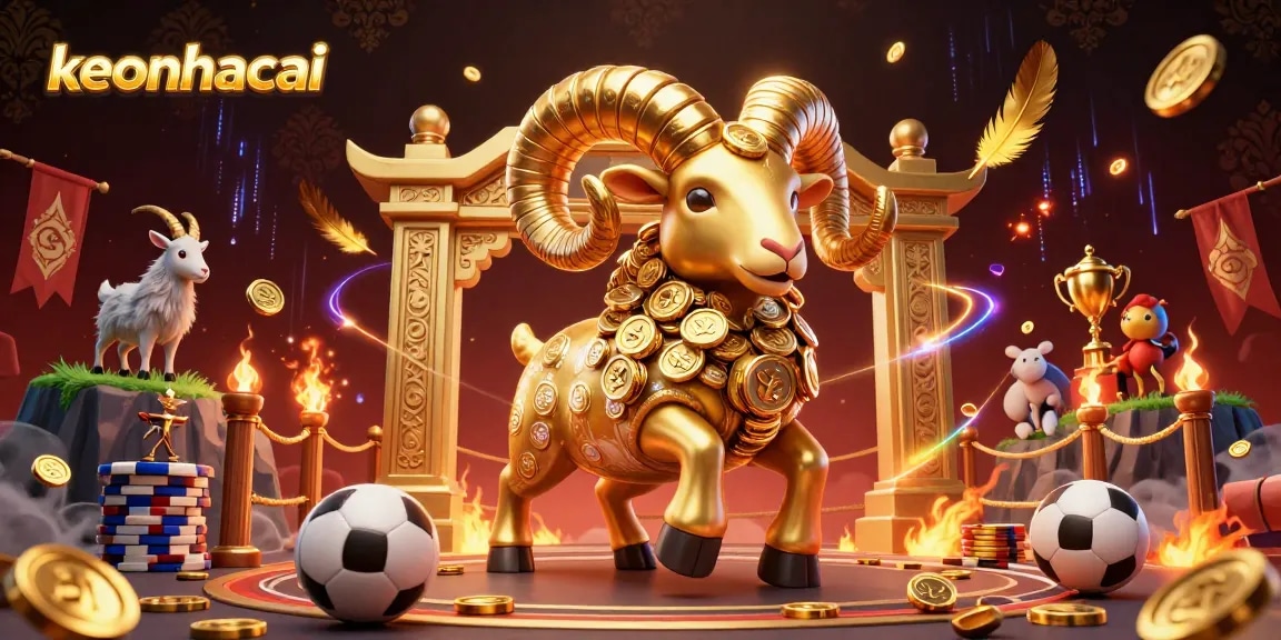 Engage with keonhacai sports betting in a dynamic 3D illustration showcasing action-packed elements.