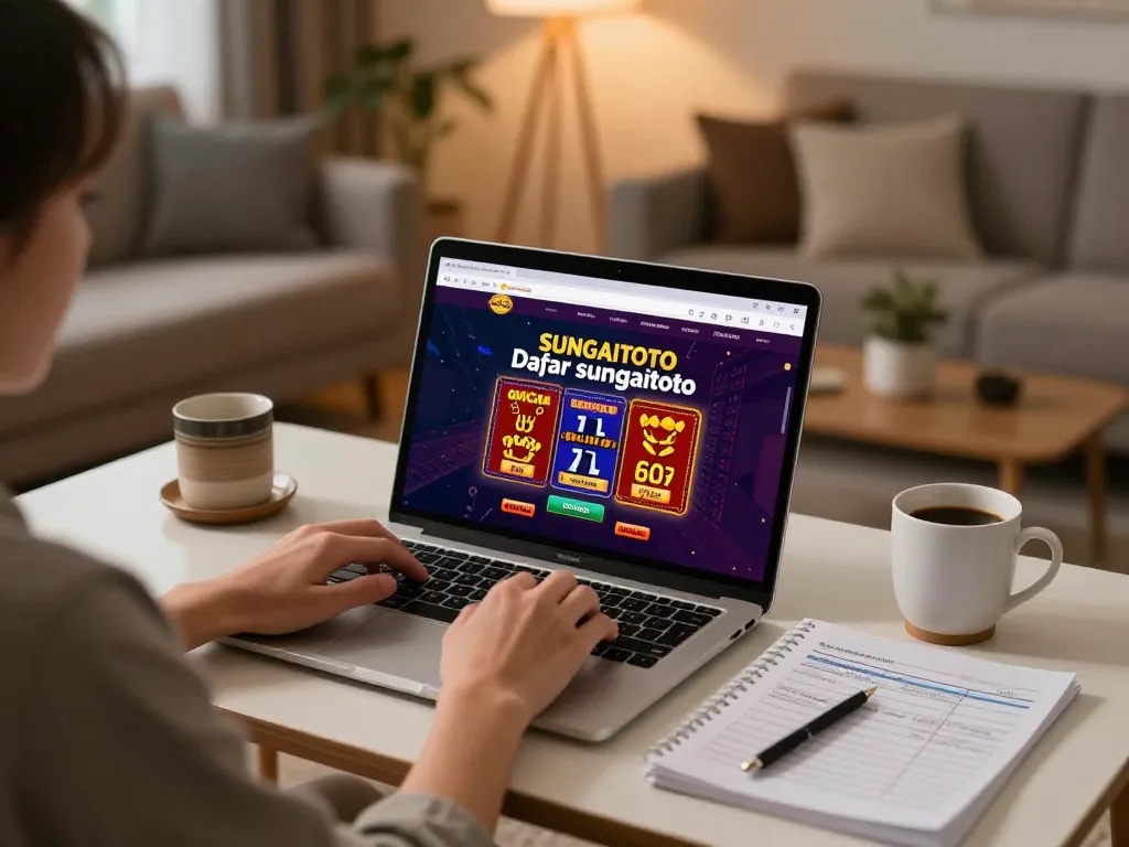 Join daftar sungaitoto with online gaming on laptop in cozy living space for strategic play.