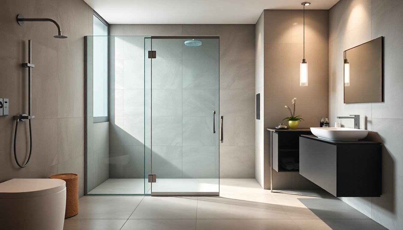 Showcasing a sleek shower screen sliding door in a stylish bathroom for modern aesthetics.