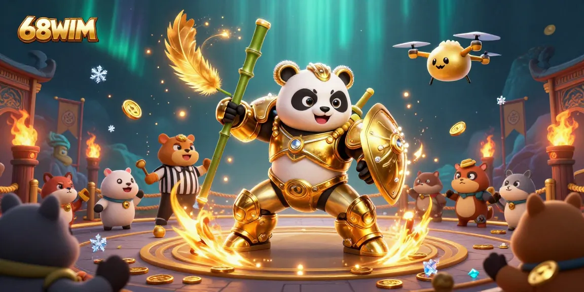 Join the exciting gaming adventures at 68WIM, featuring engaging casino elements and vibrant characters.