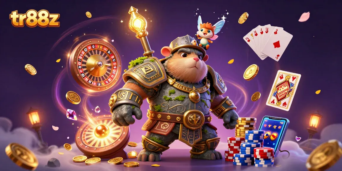Experience thrilling gameplay at tr88z with vibrant 3D characters, sparkling coins, and exciting casino elements!