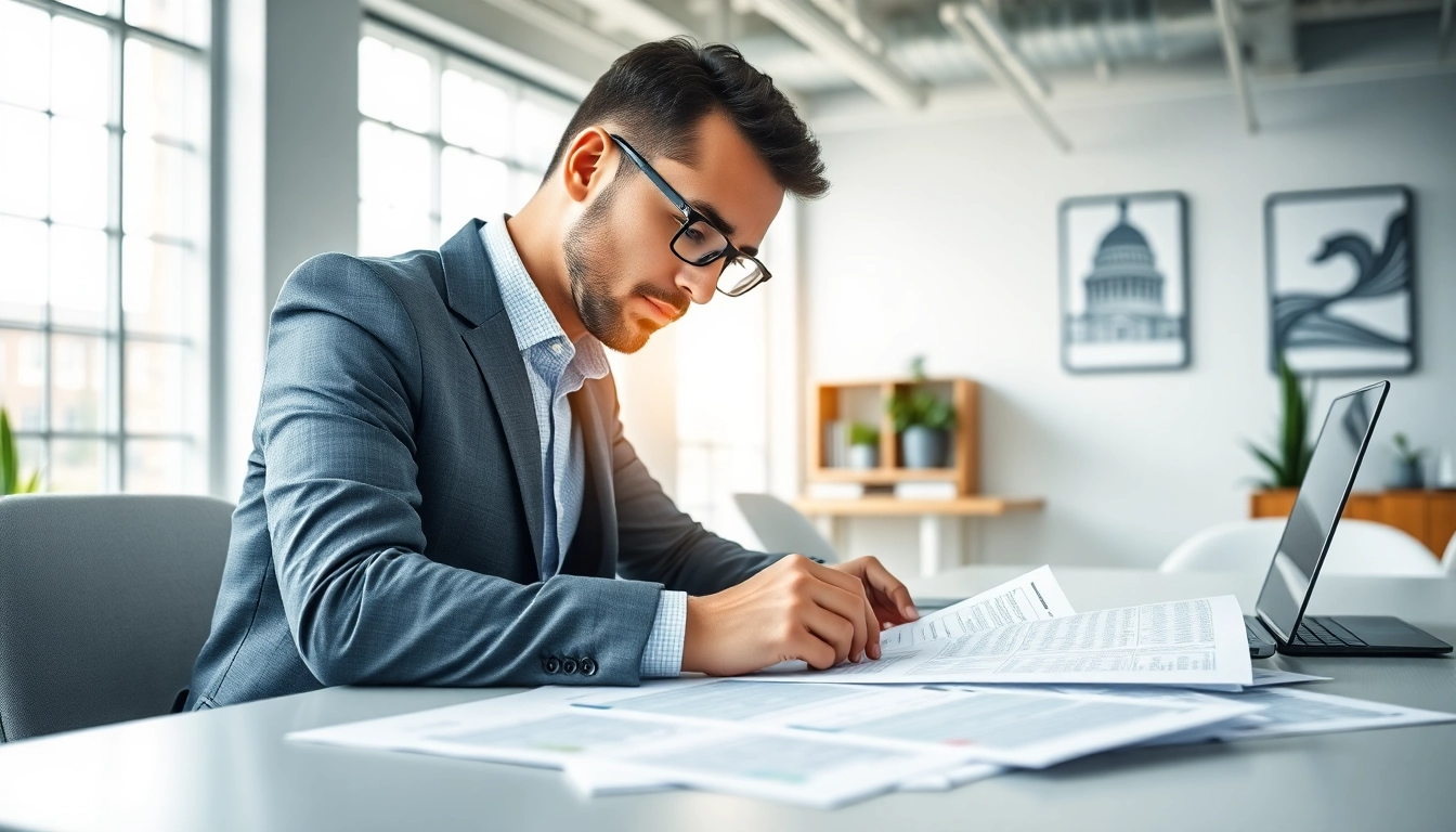 Explore federal and state contracts and grants through a focused consultant in an organized office.