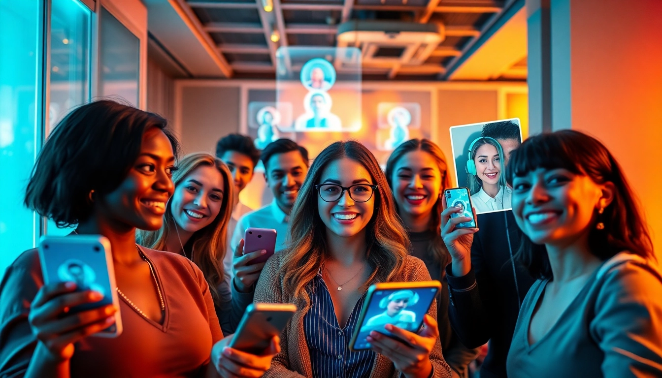 Interactive NSFW AI chat experiences showcasing diverse users engaged with technology.
