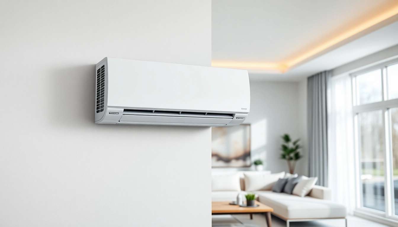 Modern mini split ac system enhancing comfort in a stylish living room setting.