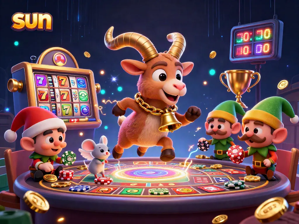 Engage in thrilling slot action with the festive sun Casino's lively characters and rich game elements.