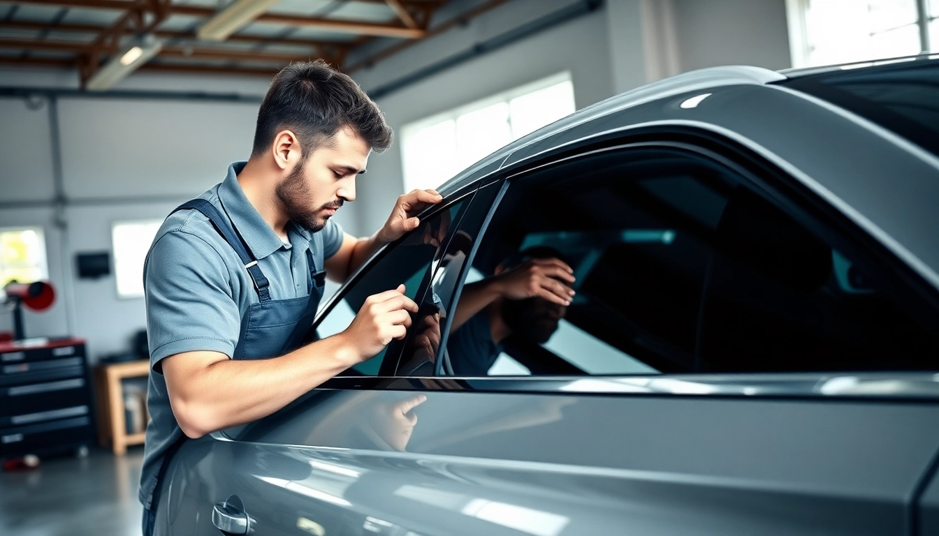 Apply window tint Chattanooga to improve vehicle aesthetics and protection in a professional setting.