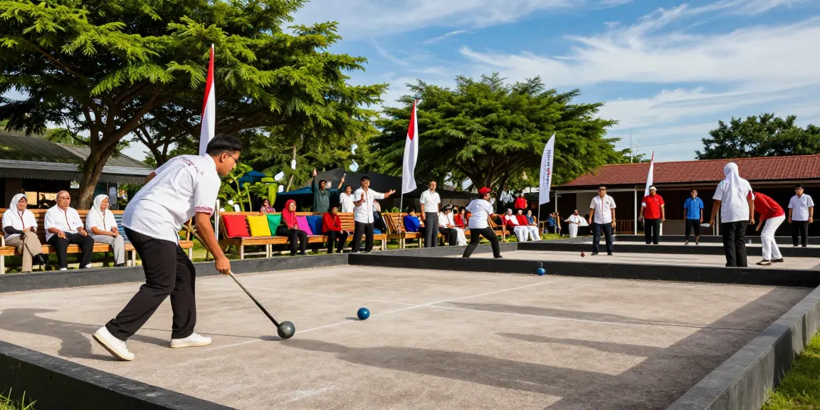 Competitive petanque players in action at fopikotabanjarma.org event, showcasing skill and community spirit.
