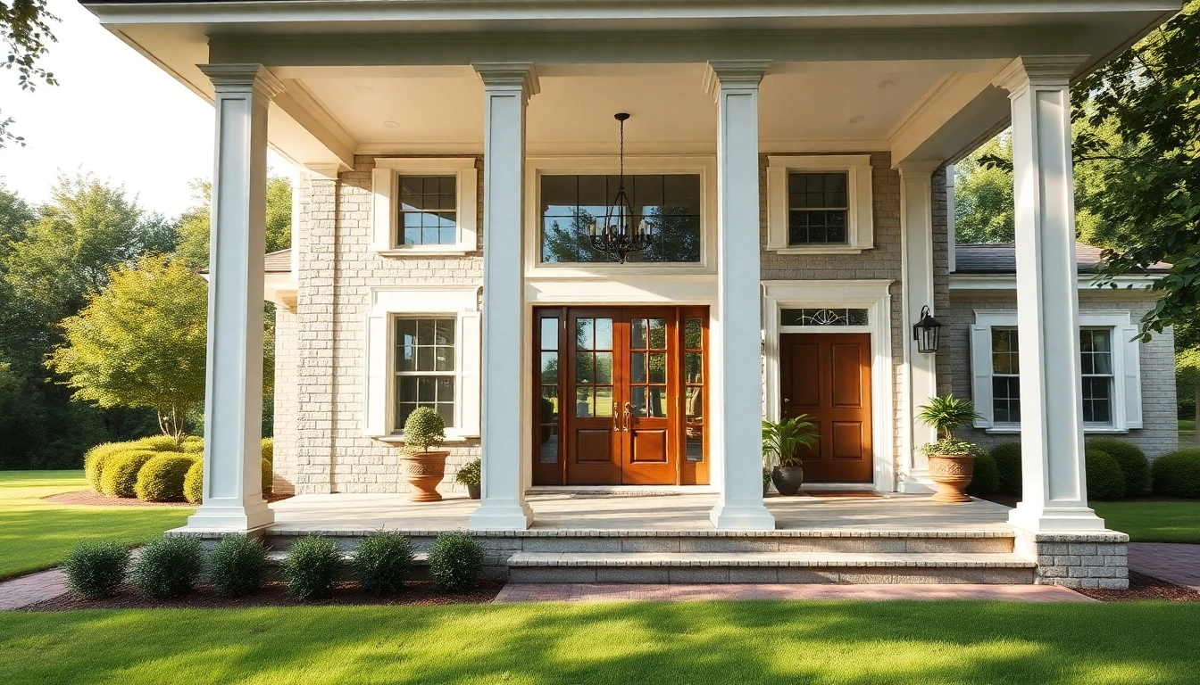 Stunning colonial home addition blending traditional and modern styles with a welcoming front porch.