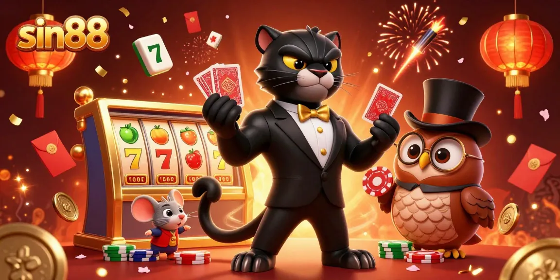 Experience the excitement of sin88 with a stylish casino scene showcasing vibrant characters and rich elements.