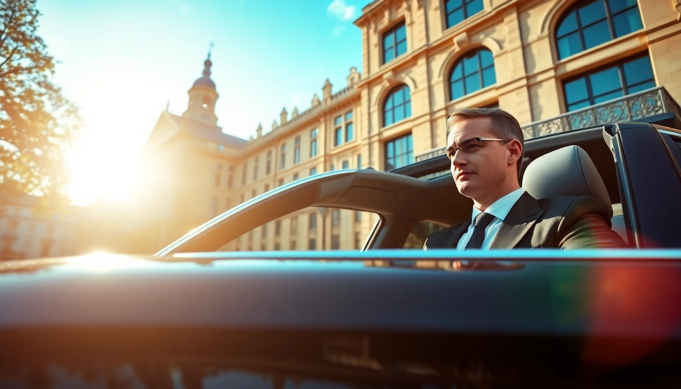 Chauffeur Nottingham providing premium transportation service outside a luxury hotel.