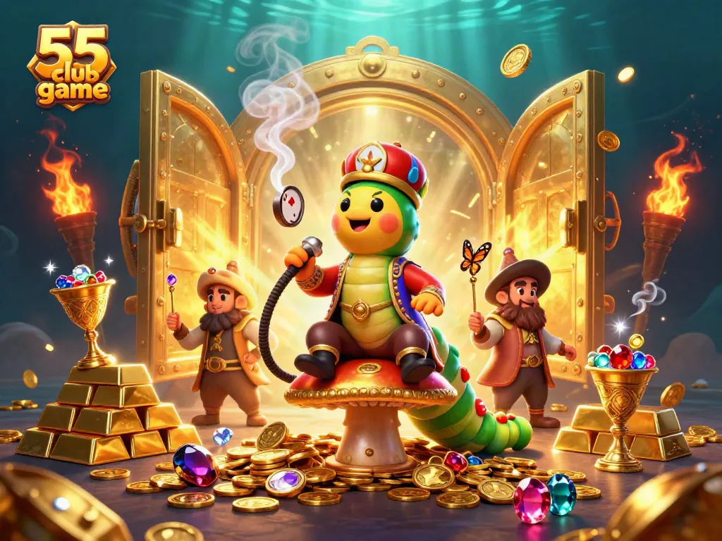 Engage in thrilling 55 club game action with vibrant casino elements featuring a luxurious setup.