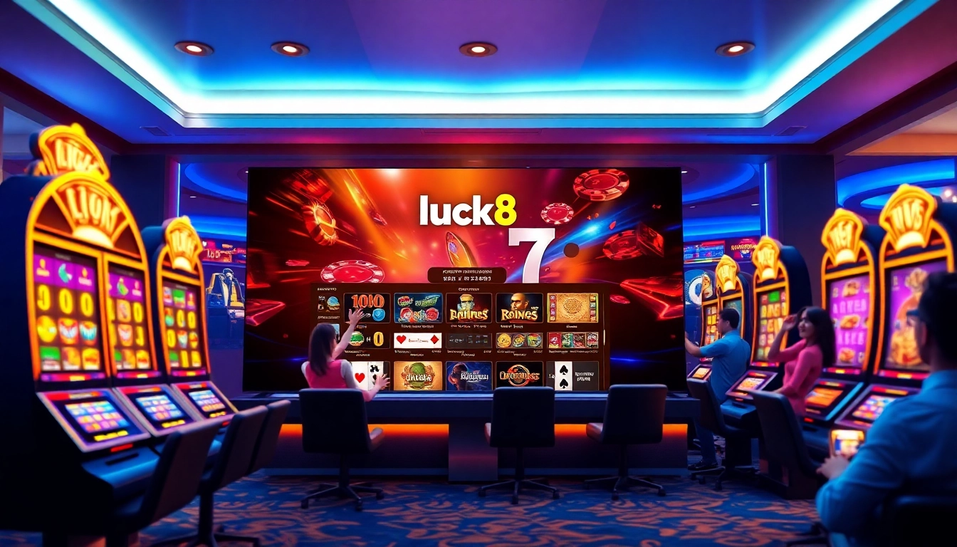 Online gambling interface at luck8win.live showcasing casino games and vibrant user experience.